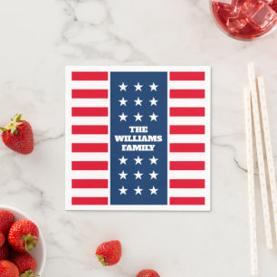 Serviettes en papier personnalisées pour fête du 4