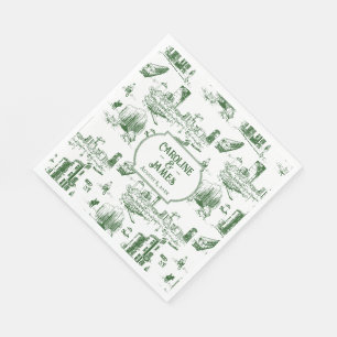 Serviettes en papier personnalisées vert forêt de 