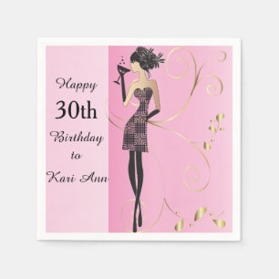 Serviettes En Papier Personnaliser Classy Birthday Girl