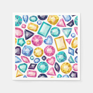 Serviettes En Papier Pierres gemmes brillantes Girly chics de diamant