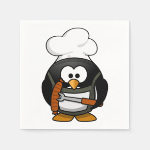 Serviettes En Papier Pingouin-Cartoon 001