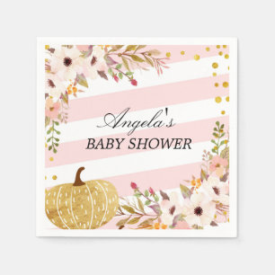 Serviettes En Papier Pink Gold Fall Citrouille Cocktail Papier à cockta