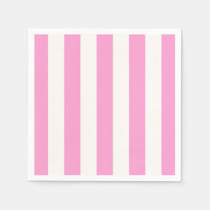 Serviettes En Papier Pink White Stripes