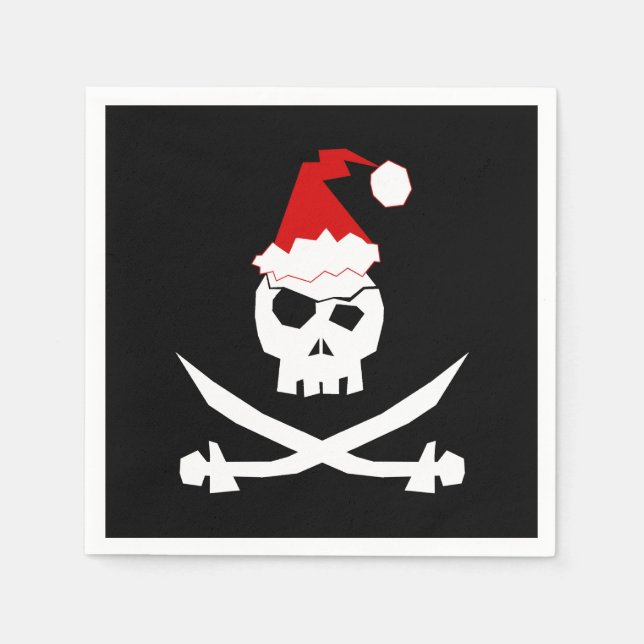 Serviettes En Papier Pirate Père Noël (Devant)