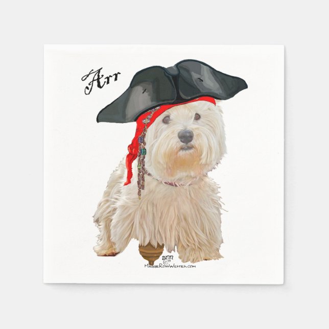 Serviettes En Papier Pirate Westie (Devant)