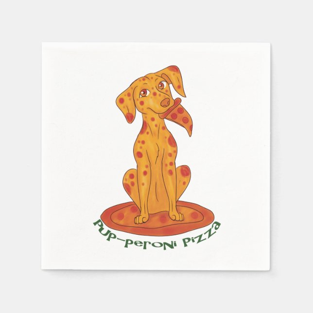Serviettes En Papier Pizza Puppy (Devant)