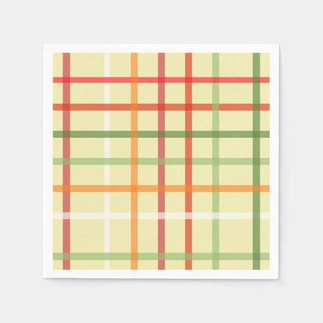 Serviettes en papier plaid coloré (Devant)