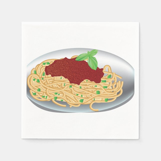 Serviettes En Papier Plaque De Papier Spaghetti (Devant)