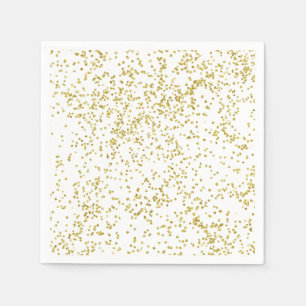 Serviettes En Papier Points de confettis d'étincelle d'or