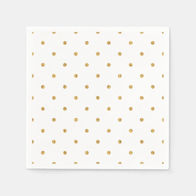 Serviettes En Papier Points de feuille d'or métalliques pour hôtesse de (Devant)