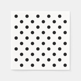Serviettes En Papier Points polka | points noirs et blancs rétro