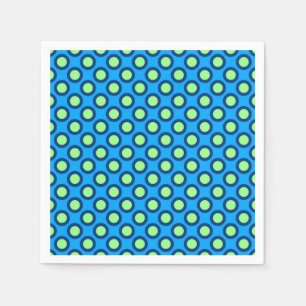 Serviettes En Papier Points tournés rétros, bleu et vert