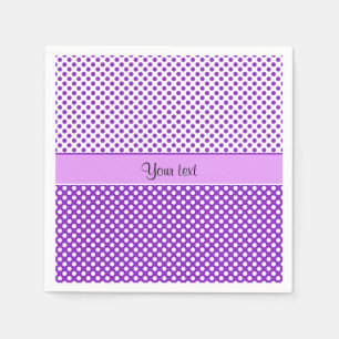 Serviettes En Papier Pois mauves et blancs
