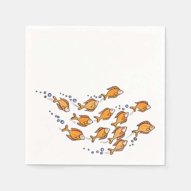 Serviettes En Papier Poisson scolaire - Papier (Devant)