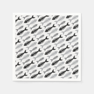 Serviettes En Papier Poisson Soupe Retro Motif