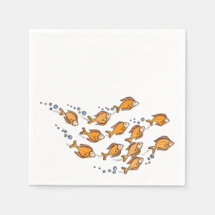Serviettes En Papier Poissons d'école - serviettes de papier