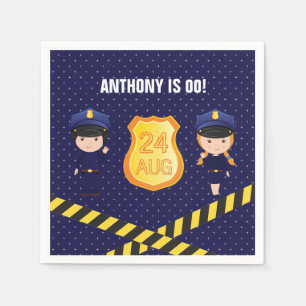 Serviettes En Papier Police thème fête d'anniversaire personnalisée