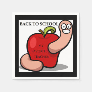 SERVIETTES EN PAPIER POMME "RETOUR À L'ÉCOLE"