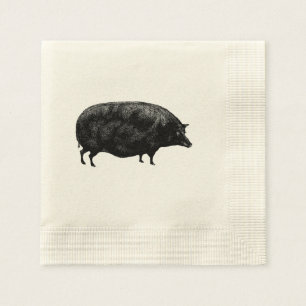 Serviettes En Papier Porc vintage mignon