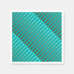 Serviettes En Papier Pots satinés - gris turquoise et d'étain
