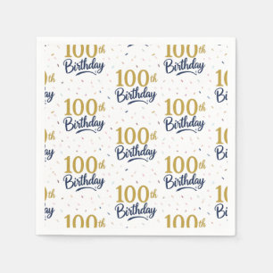 Serviettes en papier pour 100e anniversaire, Joyeu
