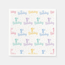 Serviettes en papier pour 1er anniversaire, Fête d