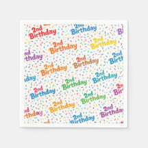 Serviettes en papier pour 2ème anniversaire, Fête 