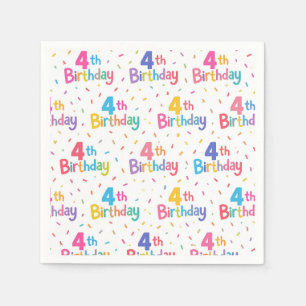 Serviettes en papier pour 4ème anniversaire, Fête 