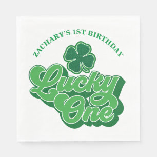 Serviettes en papier pour anniversaire Chanceux de