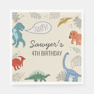 Serviettes en papier pour anniversaire de dinosaur