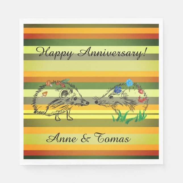 Serviettes en papier pour anniversaire de mariage  (Devant)