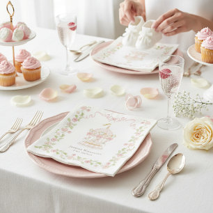 Serviettes en papier pour baby shower à thème carr