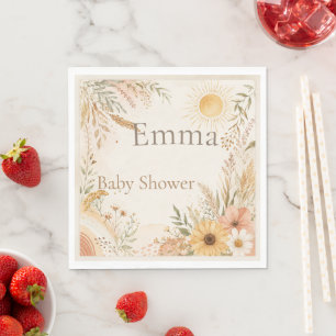 Serviettes en papier pour Baby Shower Boho Sunshin