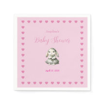 Serviettes en papier pour Baby Shower Fille