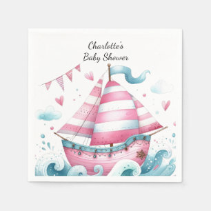 Serviettes en papier pour baby shower nautique Voi