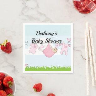 Serviettes en papier pour Baby Shower ou révélatio
