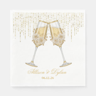 Serviettes en papier pour champagne de mariage