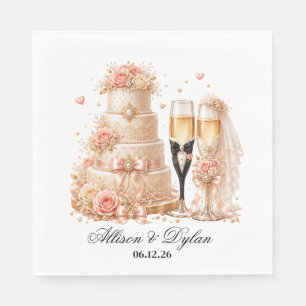 Serviettes en papier pour champagne de mariage