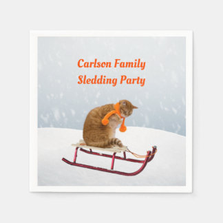 Serviettes en papier pour chat de fête de toboggan