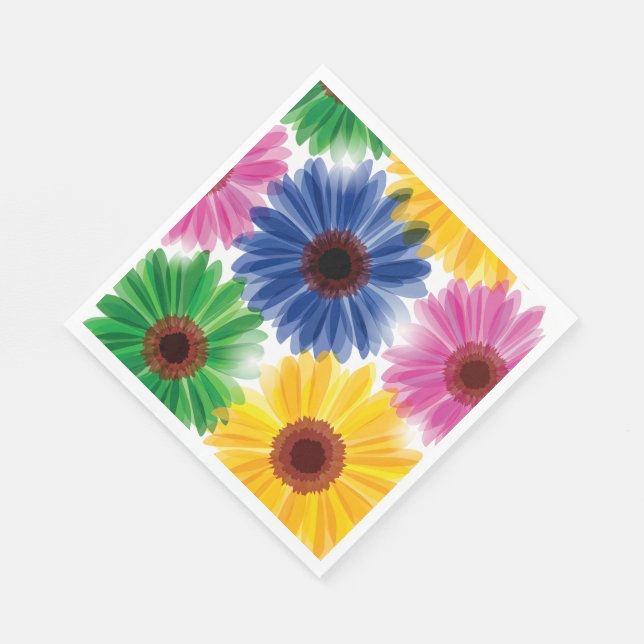 Serviettes en papier pour déjeuner de fleurs (Coin)