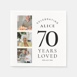 Serviettes en papier pour fête d'anniversaire 70 a