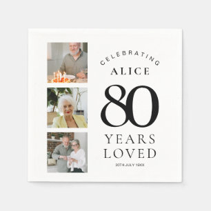 Serviettes en papier pour fête d'anniversaire 80 a