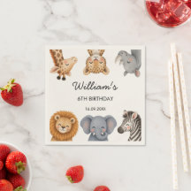 Serviettes en papier pour fête d'anniversaire avec