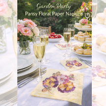 Serviettes en papier pour fête de jardin fleuri de