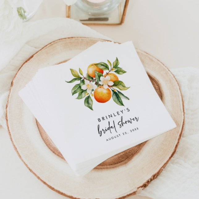 Serviettes en papier pour fête de mariage Citrus O (Créateur téléchargé)