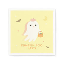 Serviettes en papier pour fête de Pumpkin Boo
