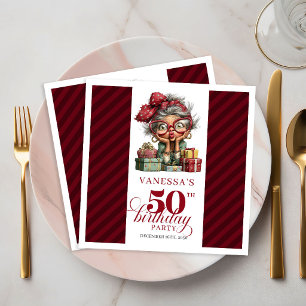 Serviettes en papier pour fête drôle de 50 ans pou