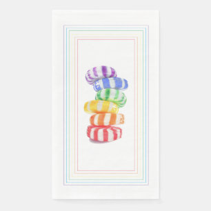 Serviettes en papier pour invités RAINBOW CANDY