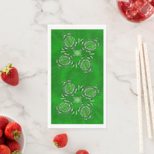 Serviettes en papier pour invités, Tortues Vertes 