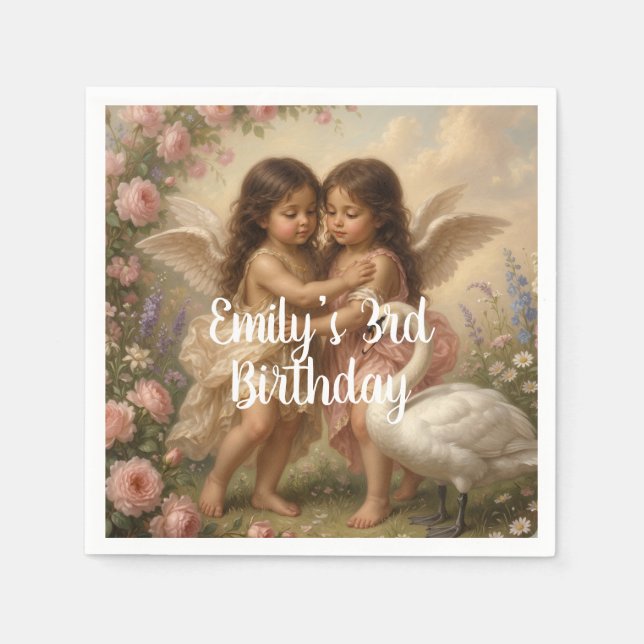 serviettes en papier pour l'anniversaire des fille (Devant)